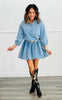 Denim Dream Balloon Hem Mini Dress (Reg.)