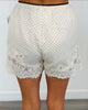 Cream Polka Dot Lace Hem Shorts (Reg.)