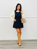 Navy Knit Overall Mini Dress (Reg & Plus)