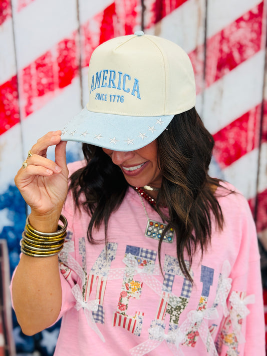 Light Blue America Ball Cap