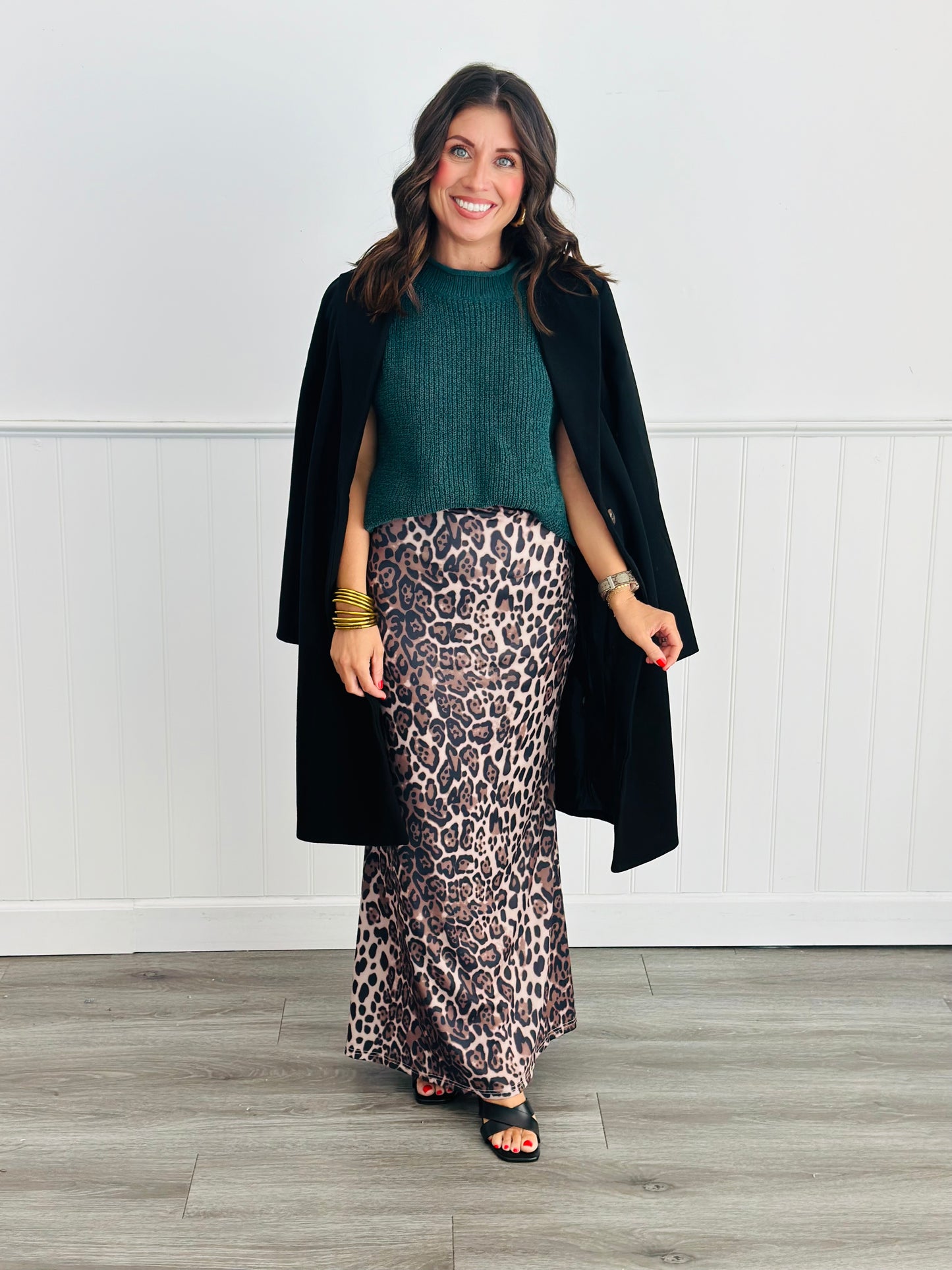 Animal Print Knit Maxi Skirt (Reg)