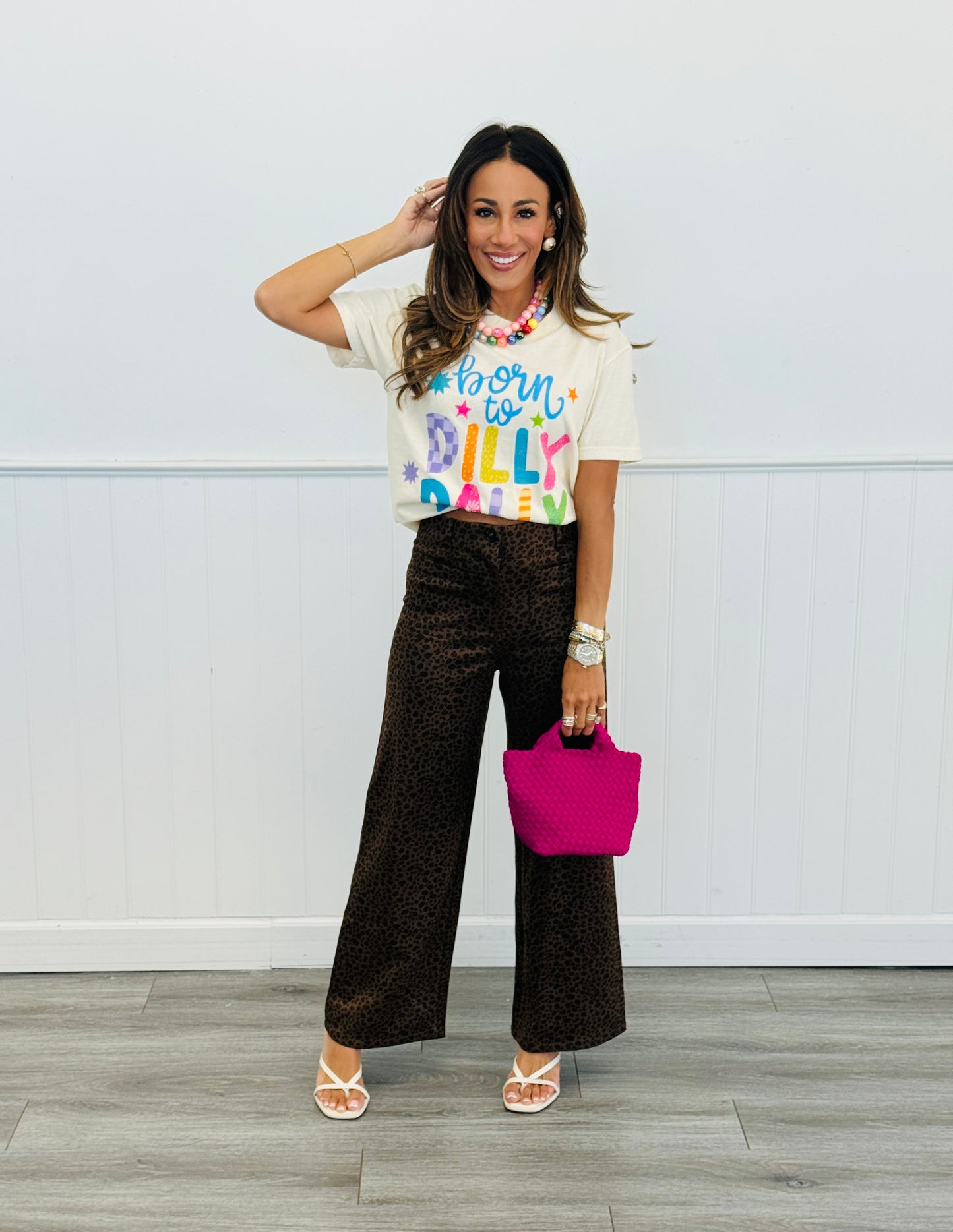 Leopard Print Wide Leg Pants (Reg & Plus)