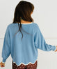 Contrast Trim Scalloped Hem Sweater Top (Reg & Plus) - 2 Colors
