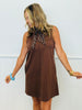 Brown Pocket Sleeveless Mini Dress (Reg.)