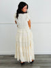 Cream Ruffled Tiered  Midi Dress (Reg & Plus)