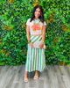 Green Multi Striped Midi Skirt (Reg & Plus)