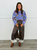 Brown/Cream Silk Satin Polka Dot Pants (Reg & Plus)