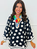 Navy/White Polka Dot Pullover Top (Reg.)