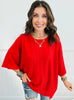 Andree Ribbed 3/4 Sleeves Relaxed Fit Top (Reg. & Plus)- 8 Colors