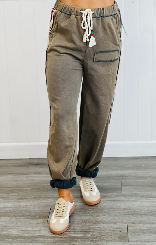 POL Vintage Moss Stars & Stripe Sides Pants (Reg.)