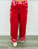 POL Red Paisley Contrast Relaxed Pants (Reg.)