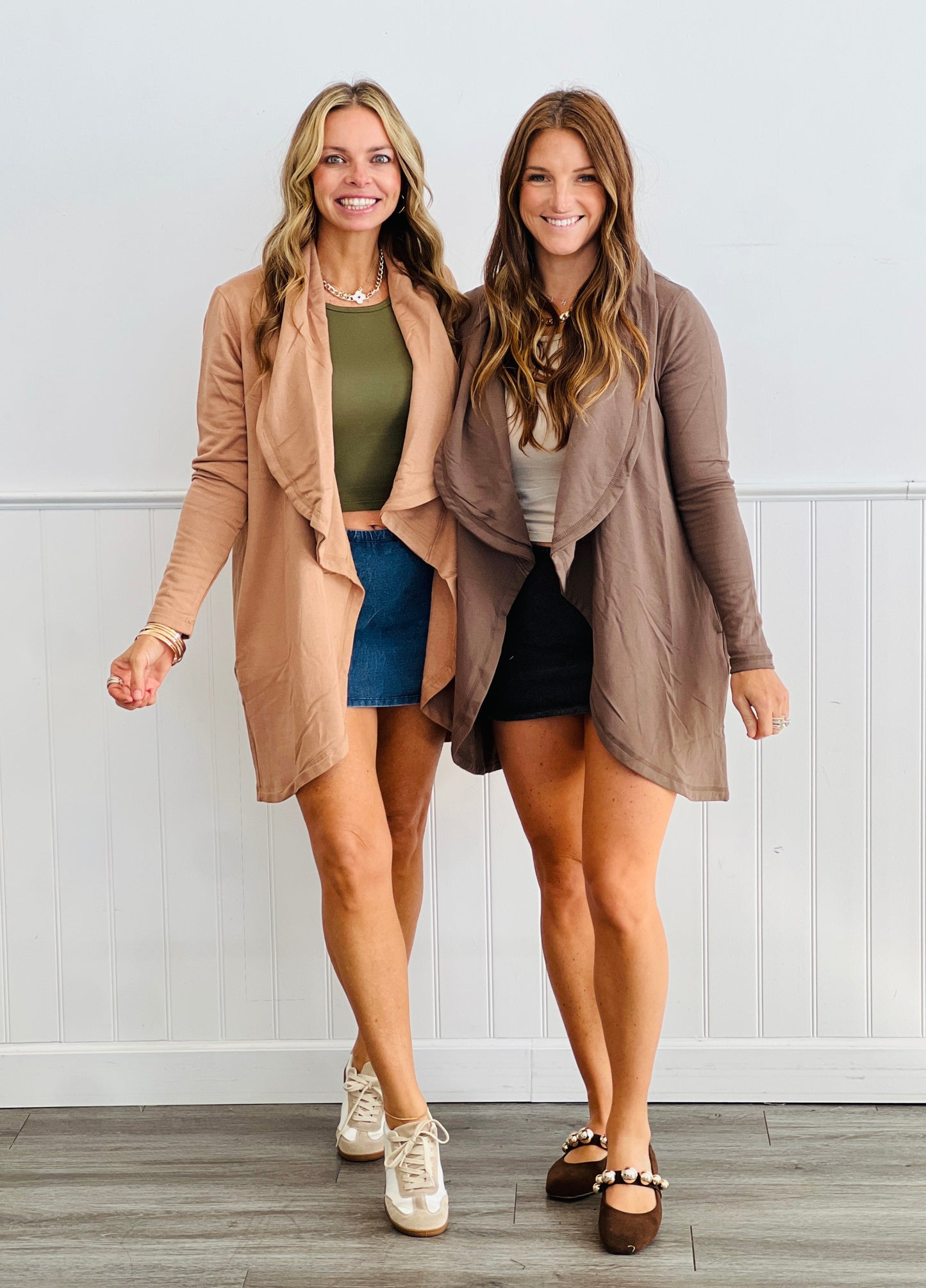 Fleece Lined Flowy Open Cardigan (Reg.)-2 Colors