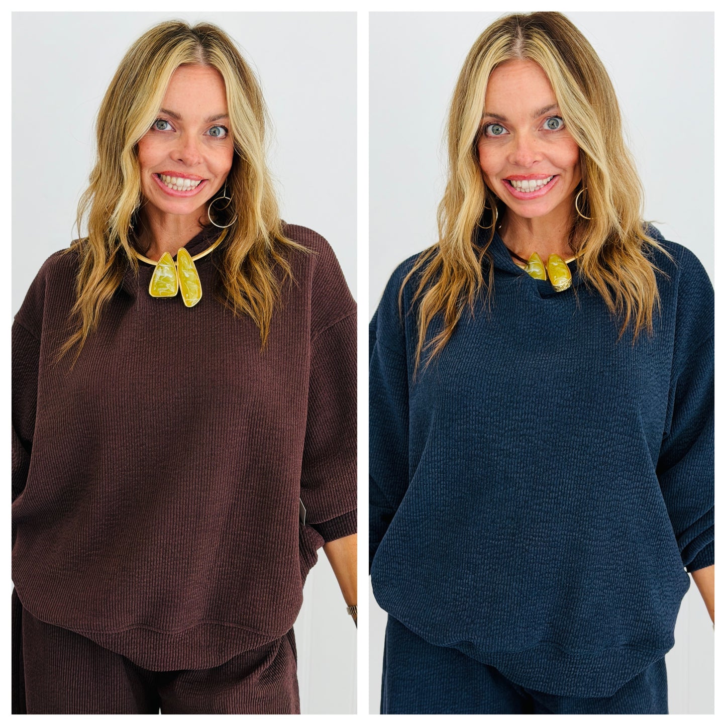 Corduroy Hooded Sweatshirt (Reg.) - 2 Colors