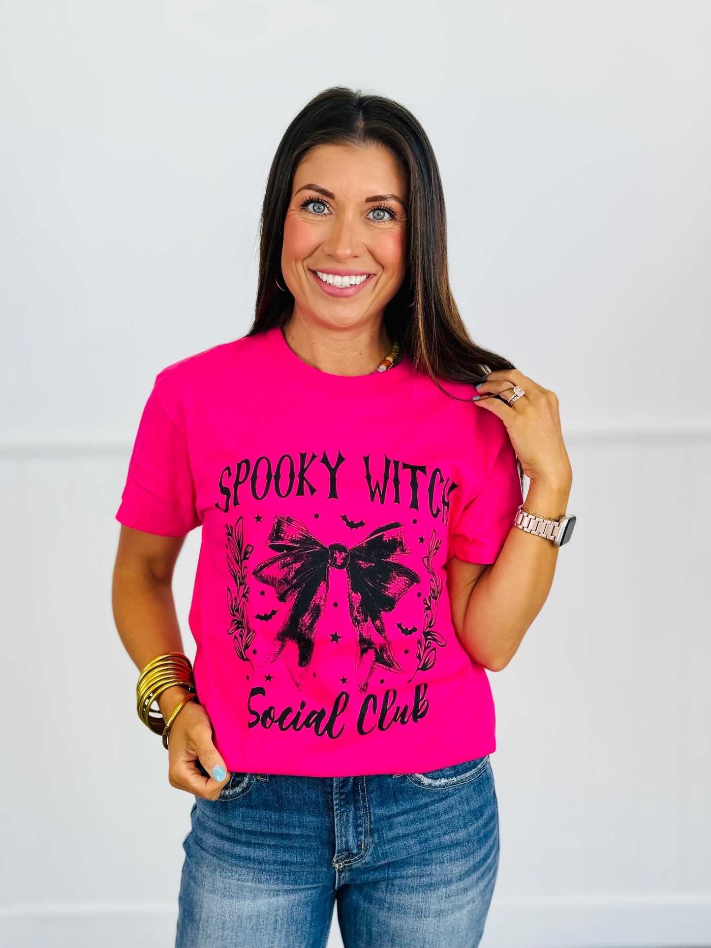 Daily Deal! Hot Pink Spooky Witch Graphic Tee (Reg. & Plus)