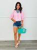 Pink Striped Half Zip Top (Reg & Plus)