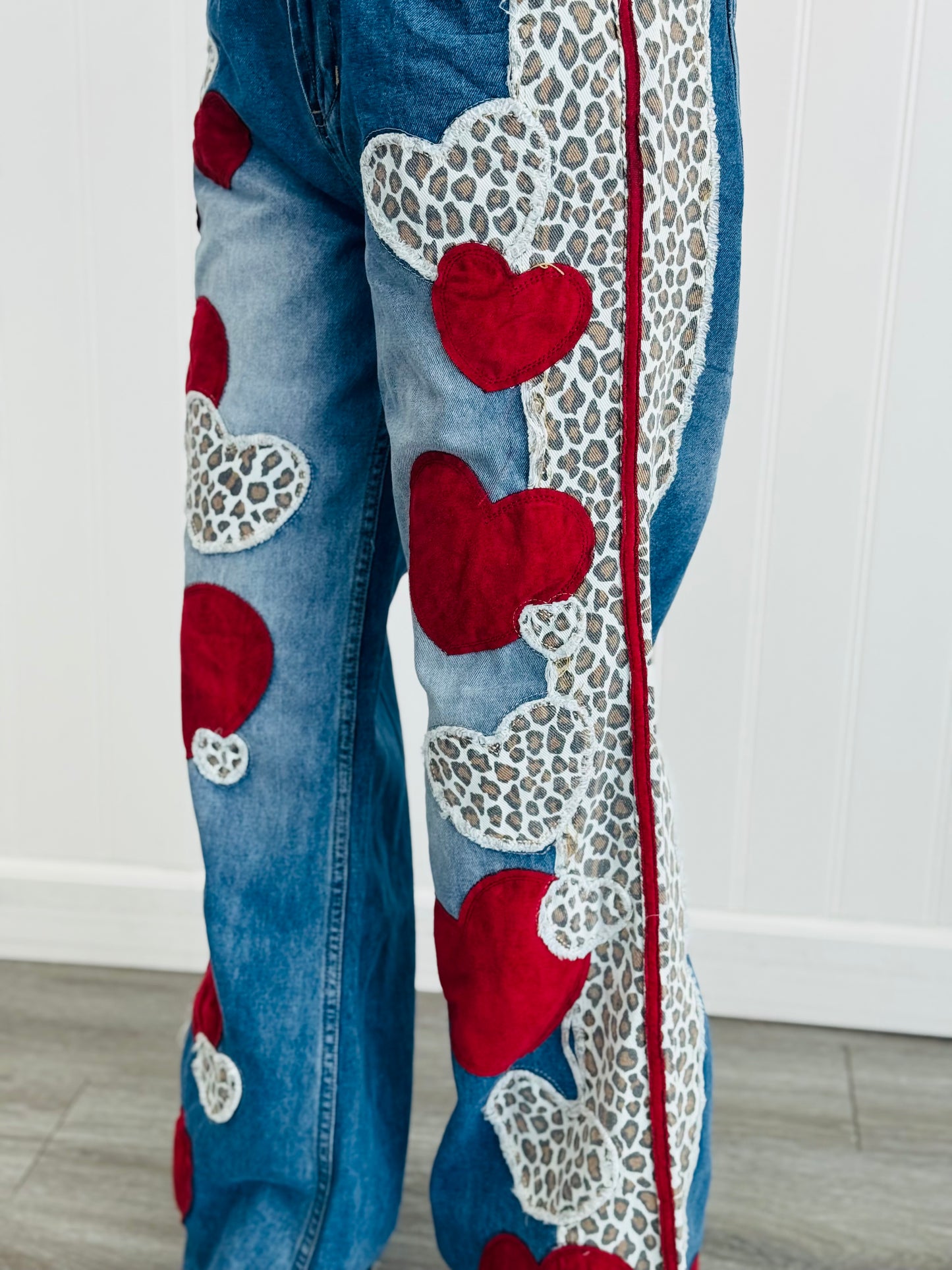 Oli & Hali Denim/Red Heart & Leopard Jeans (Reg.)