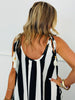 Black & White Vertical Stripe Maxi Dress (Reg. & Plus)