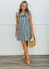 Striped Sleeveless Button Down Midi Dress (Reg.)