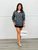 Charcoal White Jersey Mix Sweater Top (Reg.)