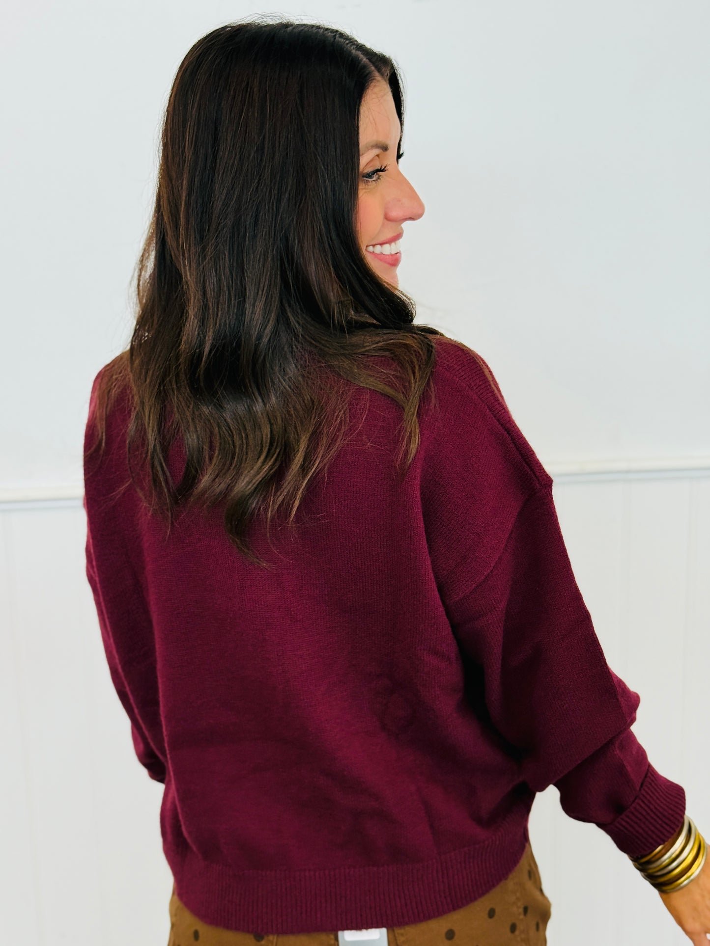 Burgundy Puppy With Fallen Leaves Sweater (Reg.)
