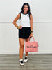 Off White Contrast Band Top (Reg & Plus)