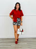 Red Short Sleeve Sweater Cardigan (Reg.)