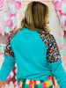 Turquoise Merry Sequin Sleeve Sweatshirt (Reg. and Plus)