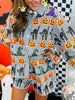 Queen Of Sparkles Black & White Striped Halloween Icon Button Up Top (Reg. and Plus)
