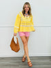 POL Pineapple Multi Half Zip Blouse (Reg.)