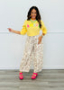 Ivory/Brown Speckled Print Barrel Pants (Reg.)