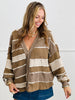 Oli & Hali Brown Combo Color Block Patchwork Cardigan (Reg.)