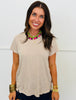 Linen Blend Side Slit Top (Reg.) - 5 Colors