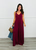 Burgundy Solid Strappy Jumpsuit (Reg & Plus)
