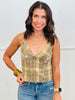 Brown Combo Mineral Washed Plaid Cami Top (Reg.)