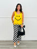 Yellow Big Smile Fringe Tank Top (Reg & Plus)