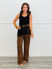 Ribbed Asymmetrical Fringe Hemline Top (Reg.)- 2 Colors
