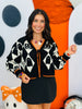 Black and Orange Halloween Tie Front Cardigan (Reg.)