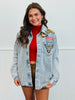 Light Wash Western Patchwork Denim Jacket (Reg.)