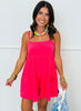 Flamingo Pink Lycra Summer Romper (Reg.)