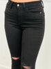 Judy Blue Black Raw Hem Skinny Jeans (Reg. and Plus)