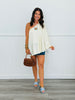 Satin One Shoulder Poncho Top (Reg.) - 2 Colors
