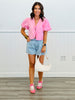 Light Denim Scalloped Hem Shorts (Reg.)