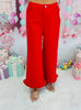 Red Ruffle Hem Pants (Reg.)