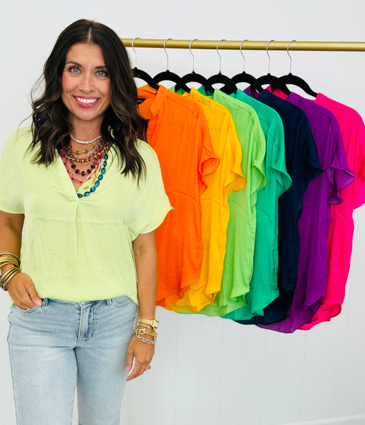 Essential Short Sleeve Blouse (Reg.)-8 Colors