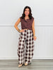 Brown Check Wide Leg Ankle Pants (Reg.)