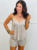 Champagne Sequined Babydoll Cami Top (Reg.)