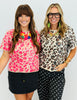 Sequin Leopard Short Sleeve Sweater Top (Reg.) - 2 Colors