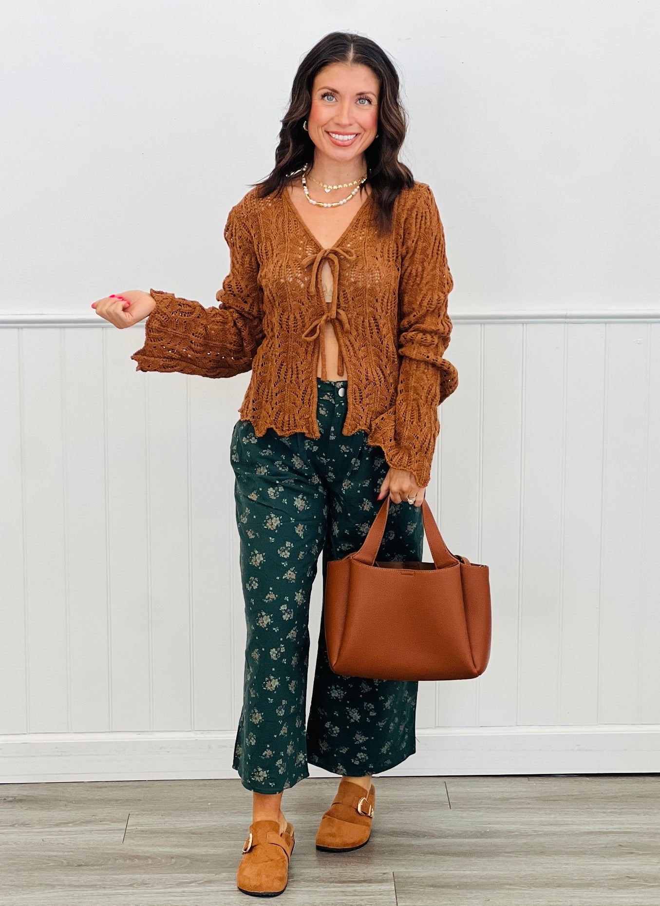 Floral Print Crop Balloon Pants (Reg & Plus)-2 Colors