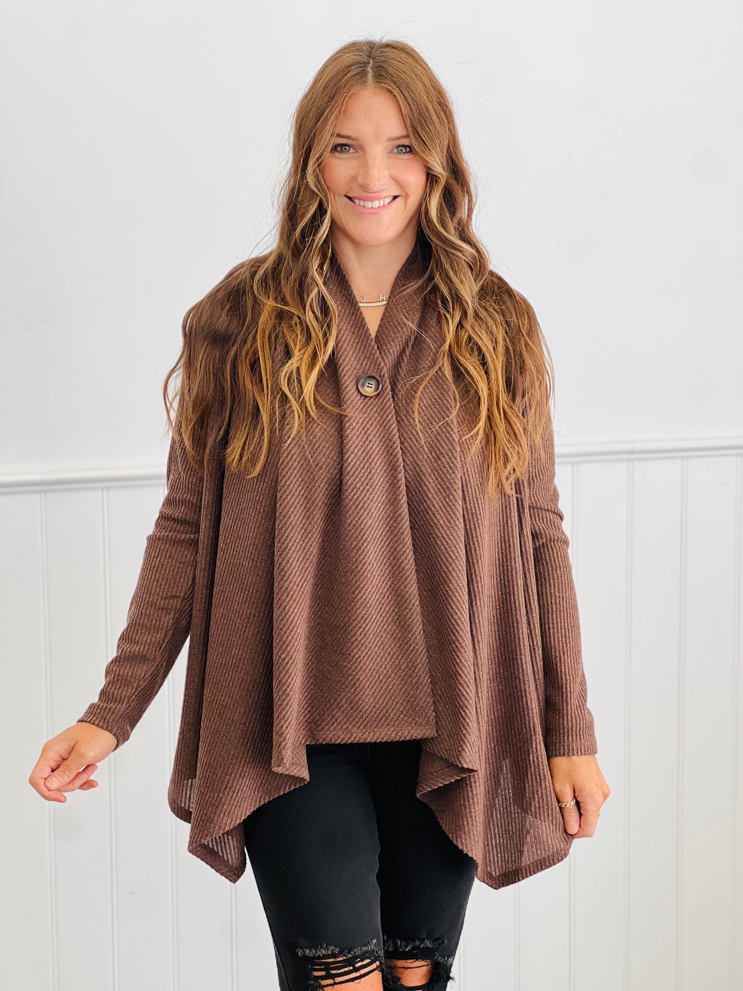 Dear Scarlett Blissful Life 1 Button Cardigan (Reg. and Plus) - 5 Colors