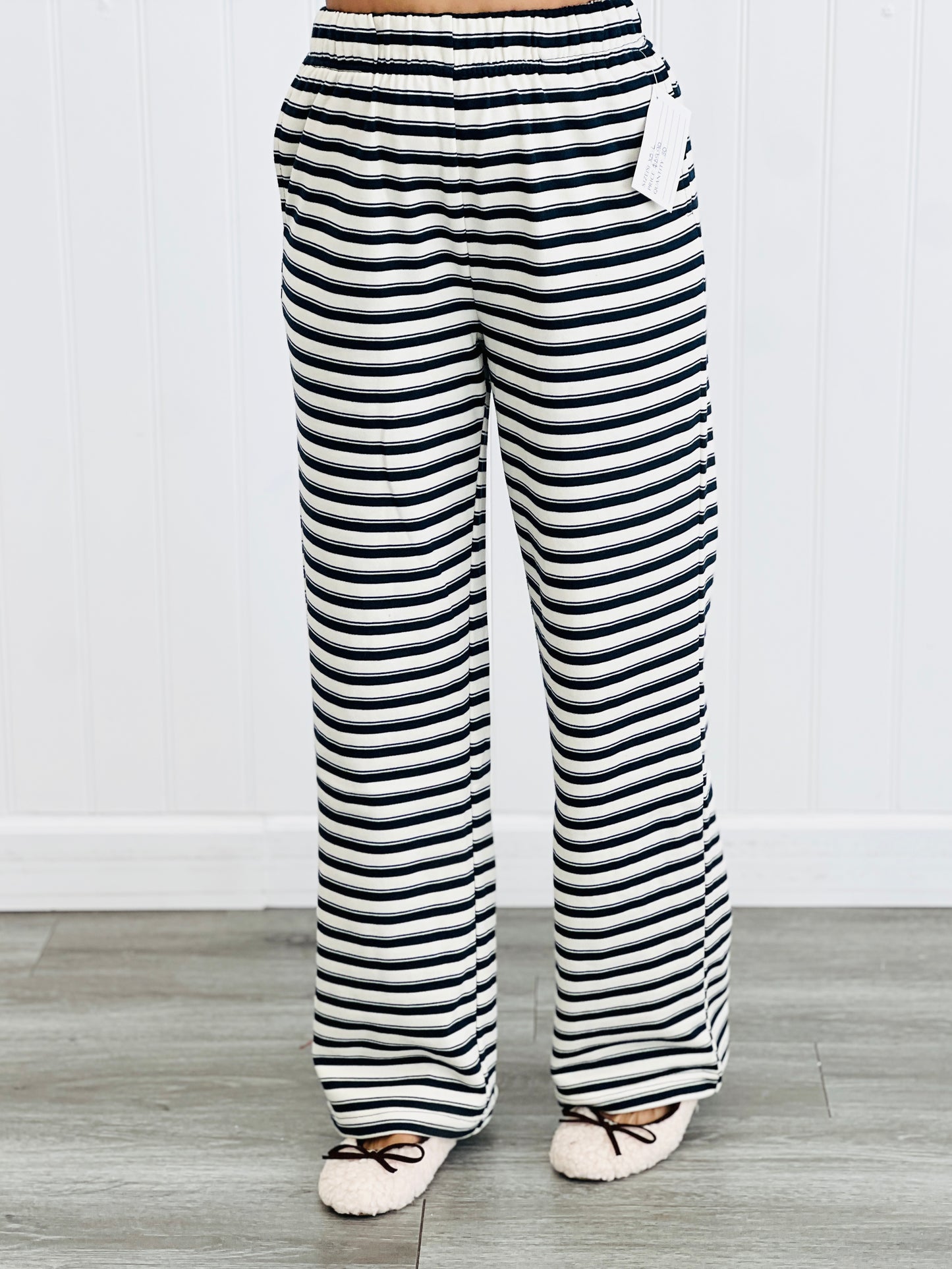 Cream/Navy Stripe Sweatshirt & Pants Set (Reg.)